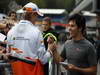 GP BELGIO, 30.08.2012- Nico Hulkenberg (GER) Sahara Force India F1 Team VJM05 e Sergio Prez (MEX) Sauber F1 Team C31 