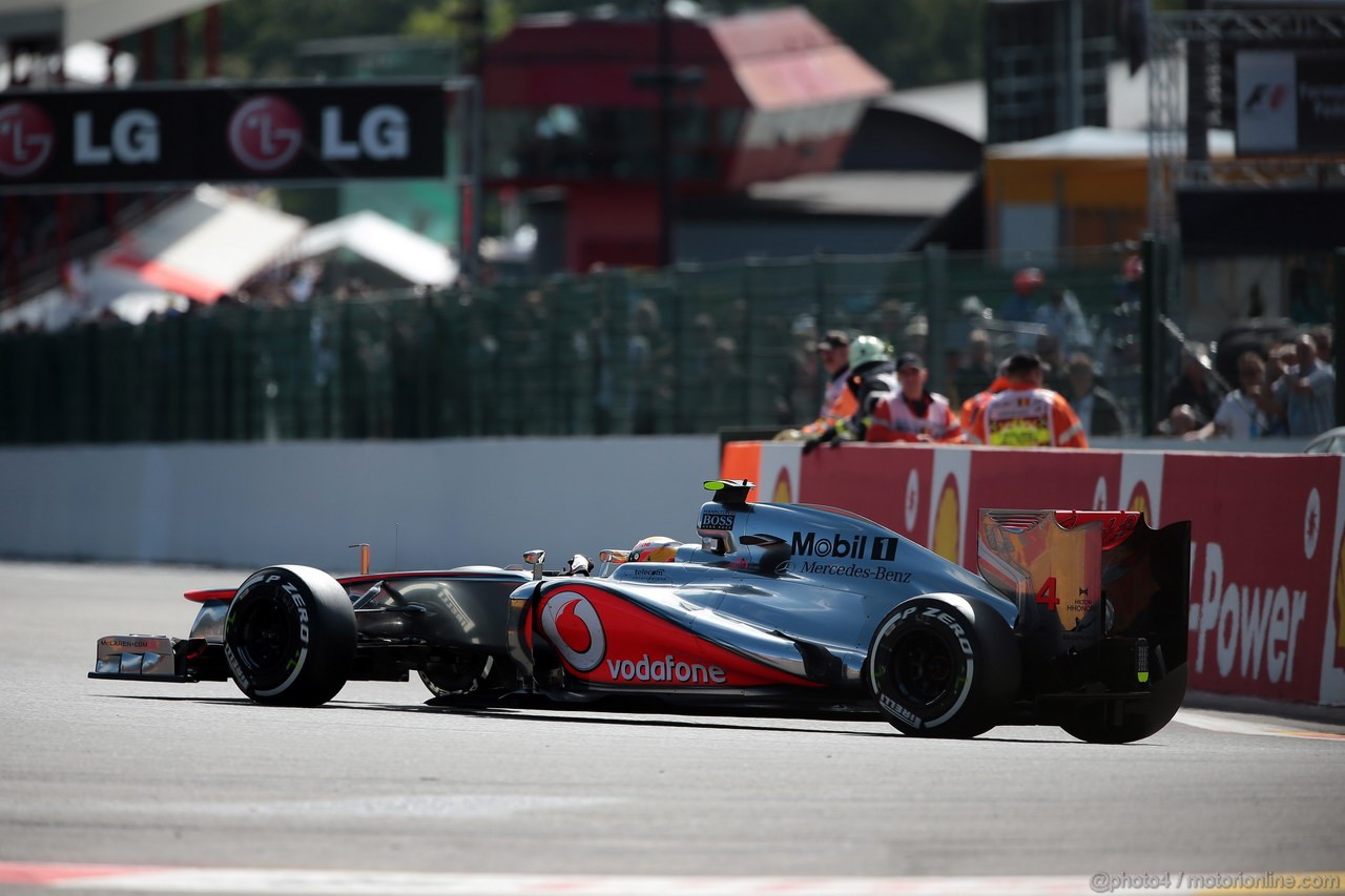 GP BELGIO, 01.09.2012- Prove Libere 3, Lewis Hamilton (GBR) McLaren Mercedes MP4-27 