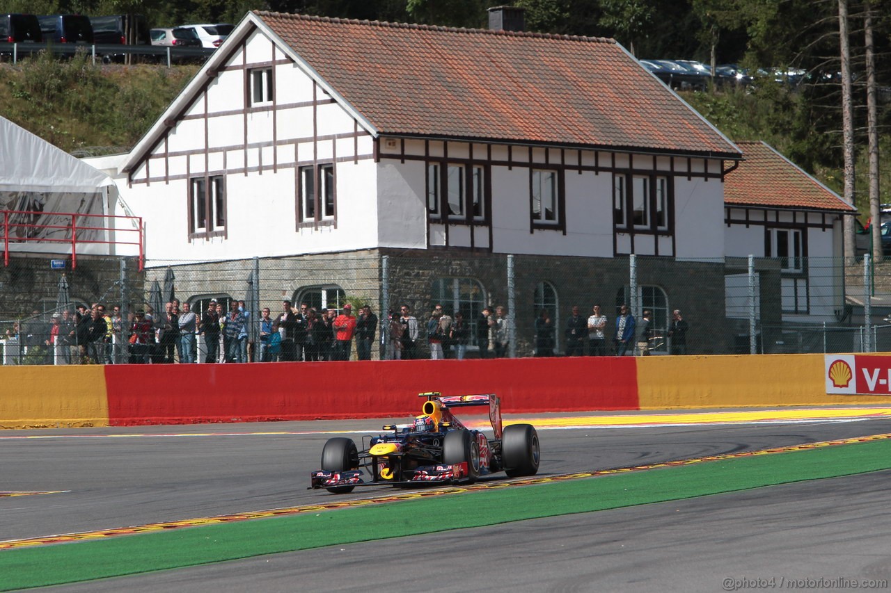 GP BELGIO, 01.09.2012- Prove Libere 3, Mark Webber (AUS) Red Bull Racing RB8 