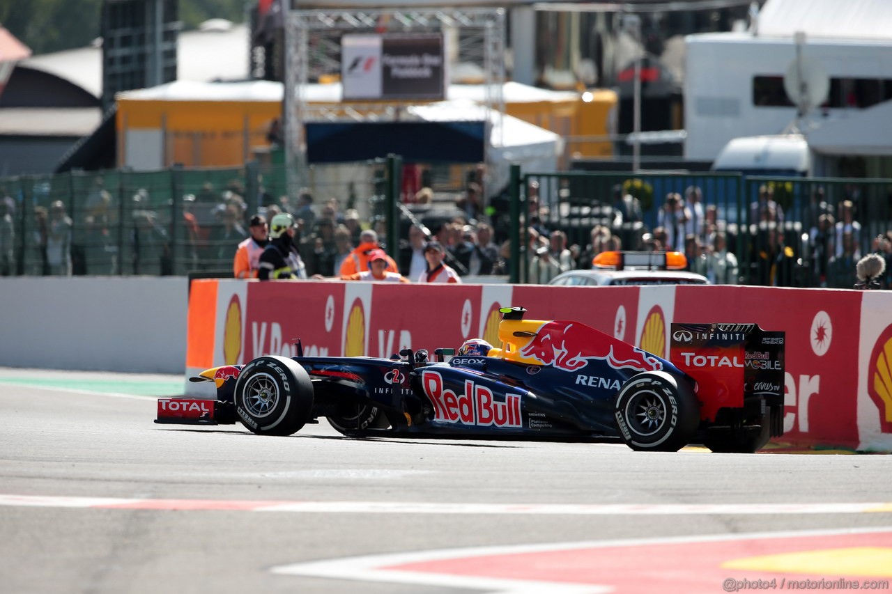 GP BELGIO, 01.09.2012- Prove Libere 3, Mark Webber (AUS) Red Bull Racing RB8 