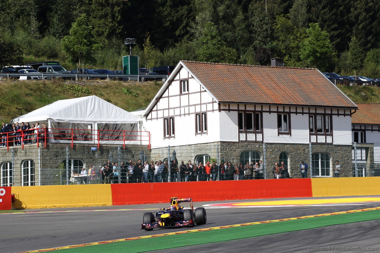 GP BELGIO, 01.09.2012- Prove Libere 3, Mark Webber (AUS) Red Bull Racing RB8 