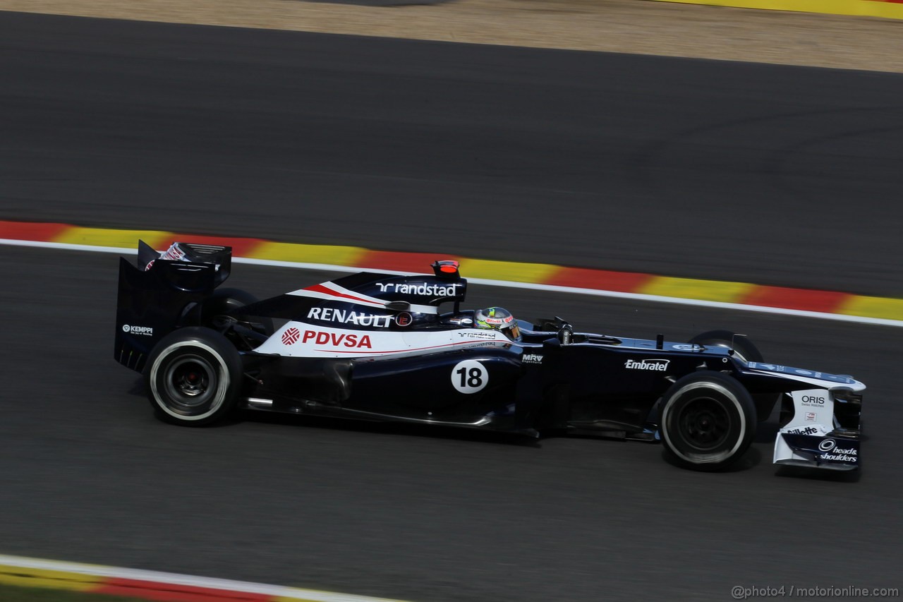 GP BELGIO, 01.09.2012- Prove Libere 3, Pastor Maldonado (VEN) Williams F1 Team FW34 