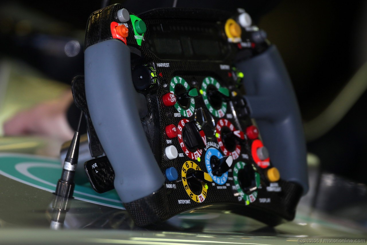 GP BELGIO, 01.09.2012- Prove Libere 3, Steering wheel of Nico Rosberg (GER) Mercedes AMG F1 W03 