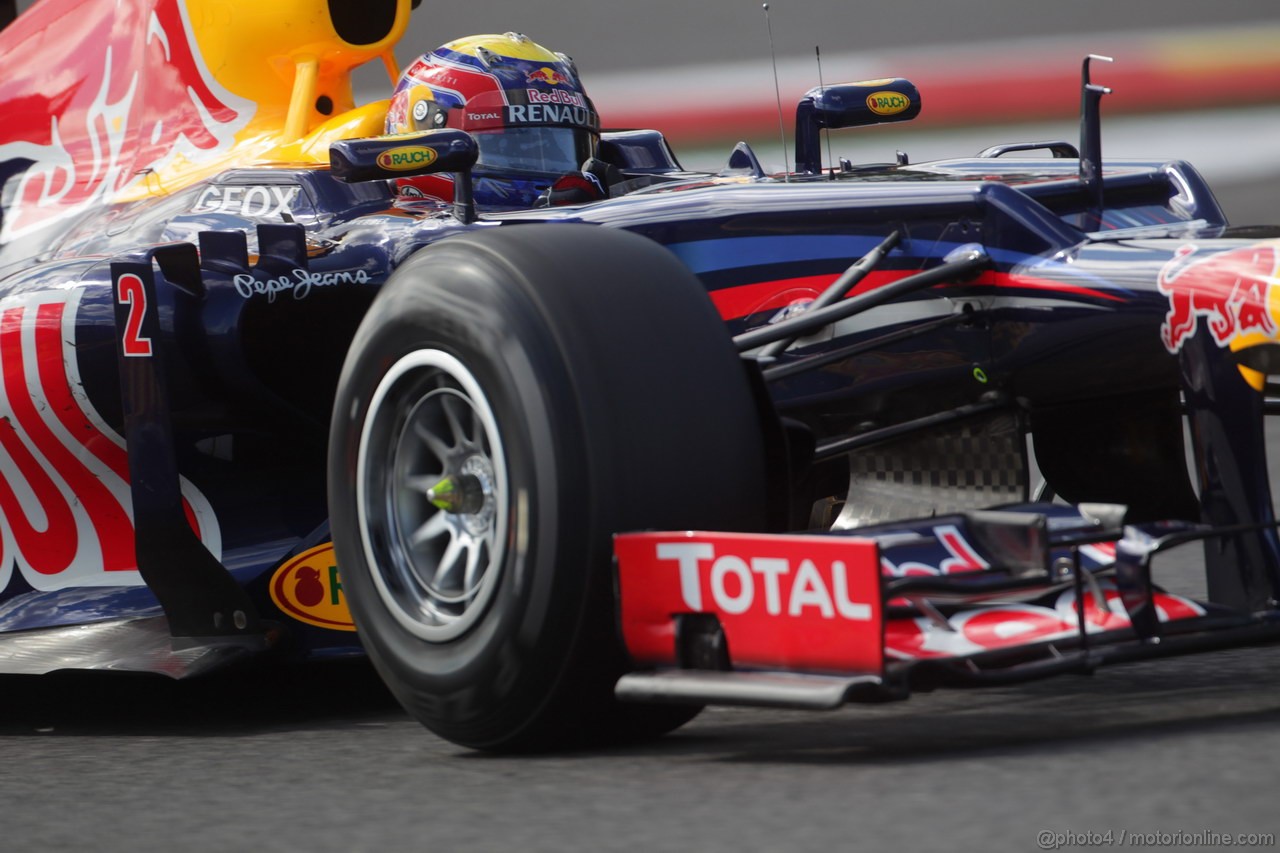 GP BELGIO, 01.09.2012- Prove Libere 3, Mark Webber (AUS) Red Bull Racing RB8 