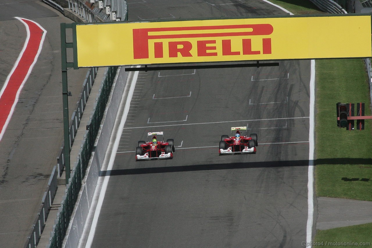 GP BELGIO, 01.09.2012- Prove Libere 3, Fernando Alonso (ESP) Ferrari F2012 e Felipe Massa (BRA) Ferrari F2012 