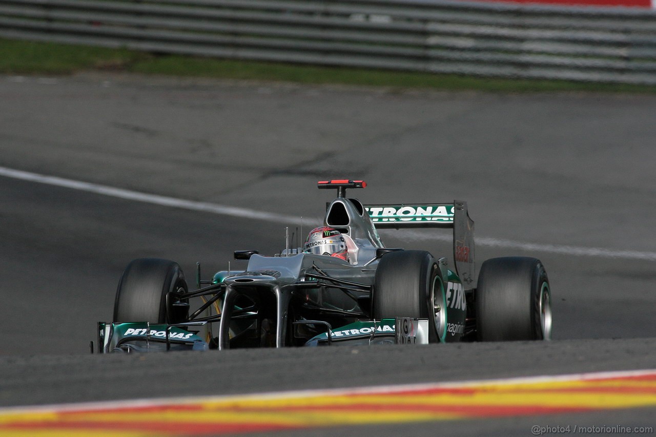 GP BELGIO, 01.09.2012- Prove Libere 3, Michael Schumacher (GER) Mercedes AMG F1 W03 