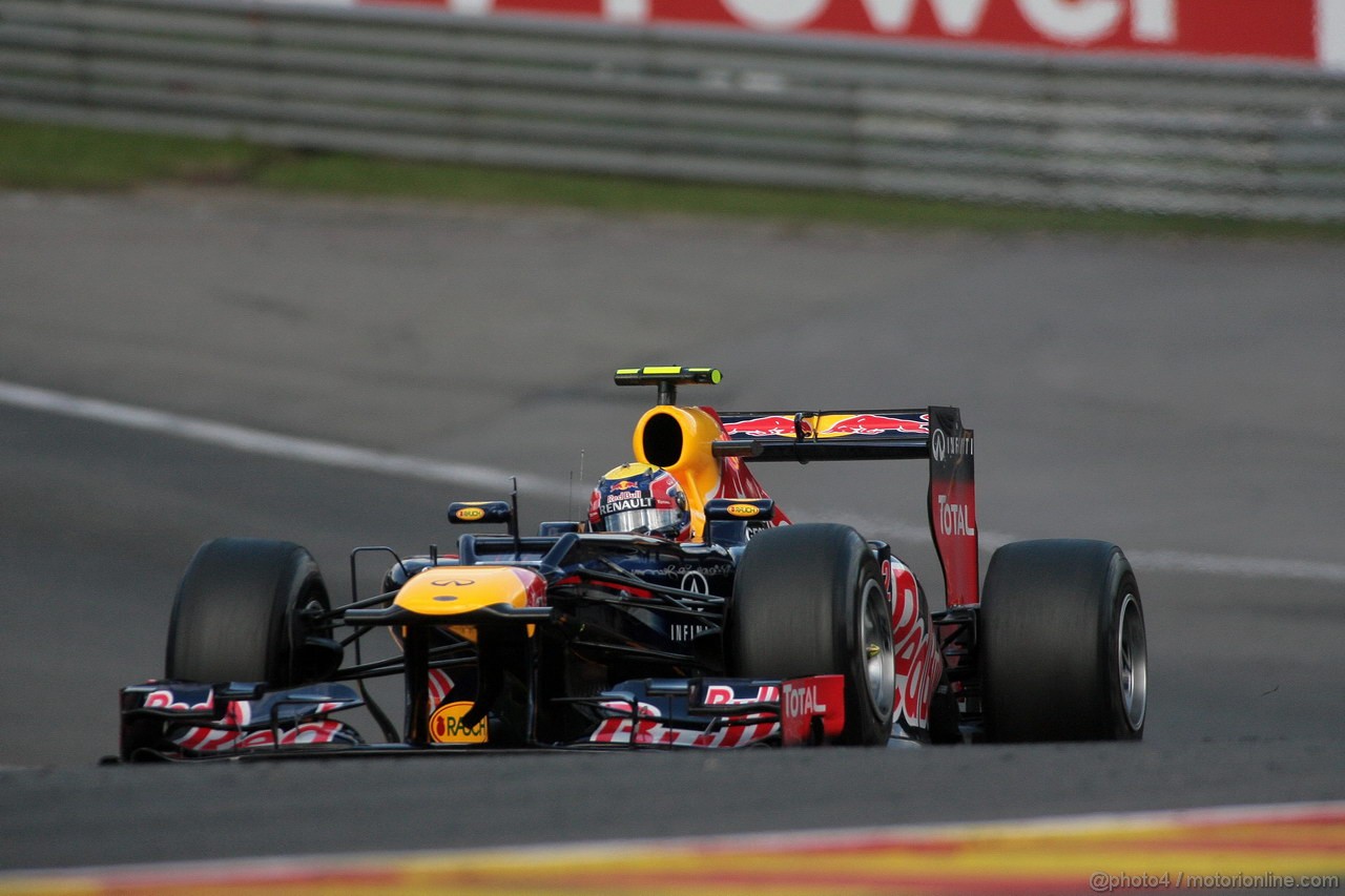 GP BELGIO, 01.09.2012- Prove Libere 3, Mark Webber (AUS) Red Bull Racing RB8 