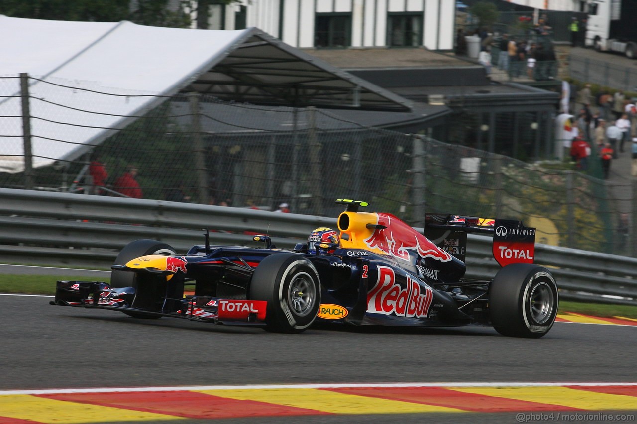 GP BELGIO, 01.09.2012- Prove Libere 3, Mark Webber (AUS) Red Bull Racing RB8 