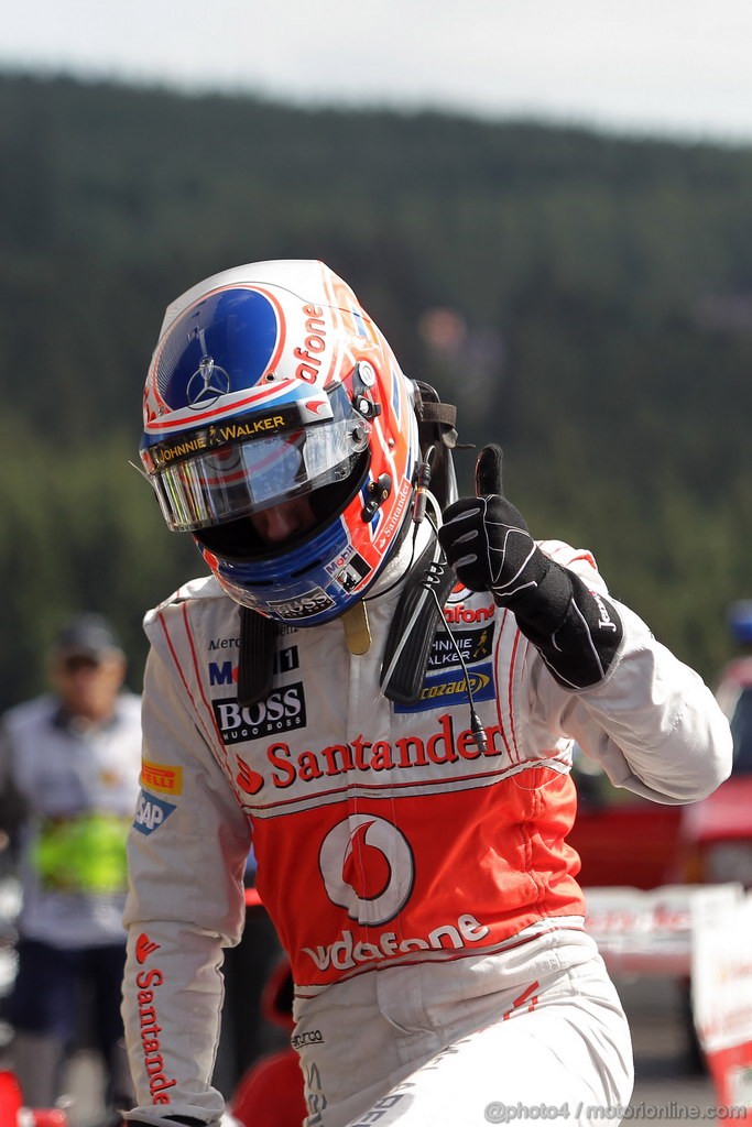 GP BELGIO, 01.09.2012- Qualifiche, Jenson Button (GBR) McLaren Mercedes MP4-27 pole position