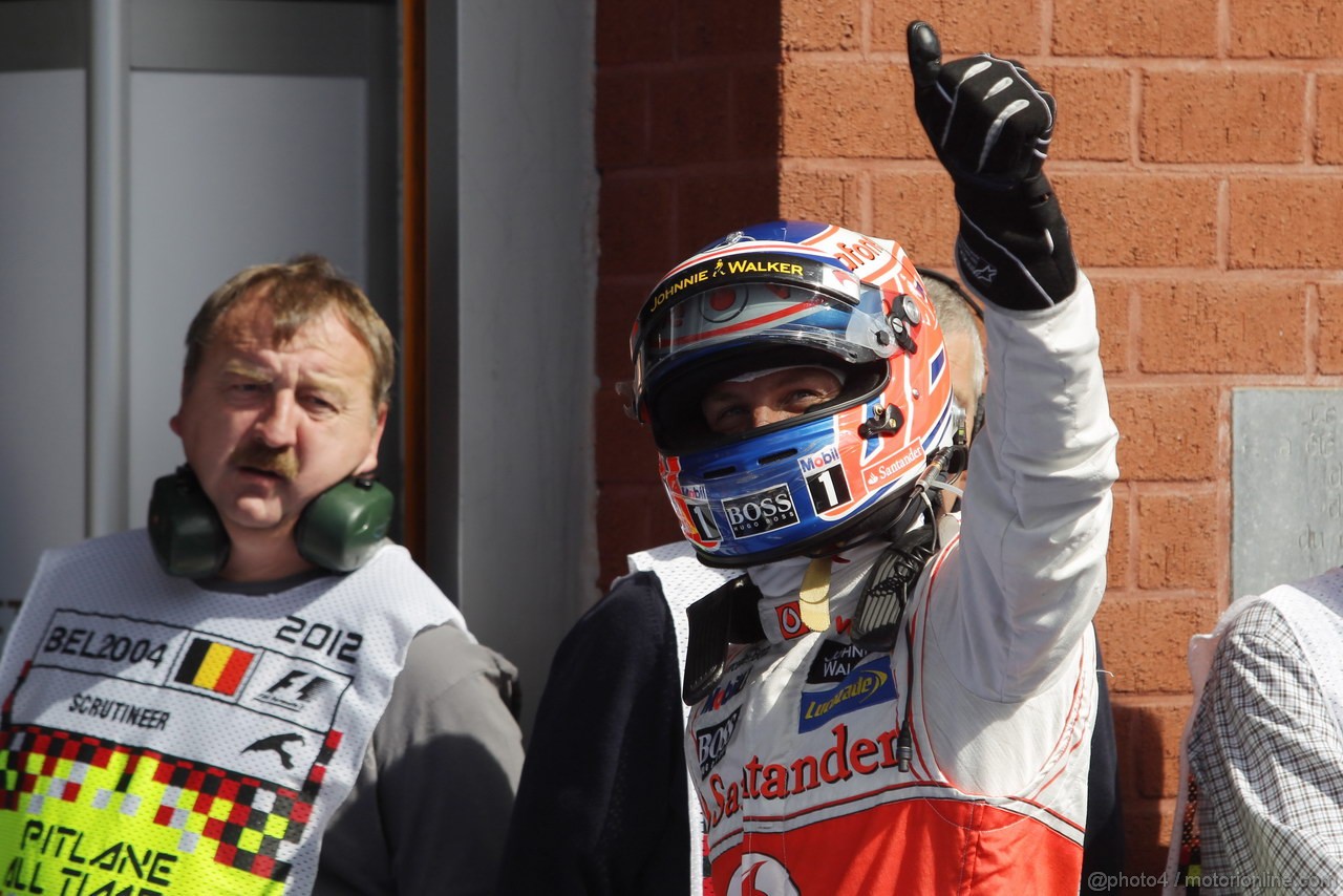 GP BELGIO, 01.09.2012- Qualifiche, Jenson Button (GBR) McLaren Mercedes MP4-27 pole position