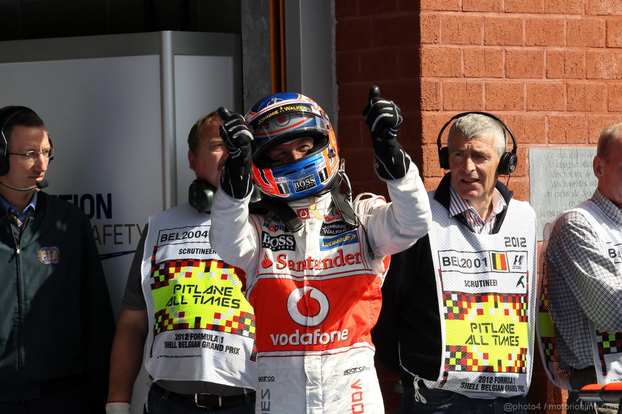 GP BELGIO, 01.09.2012- Qualifiche, Jenson Button (GBR) McLaren Mercedes MP4-27 pole position