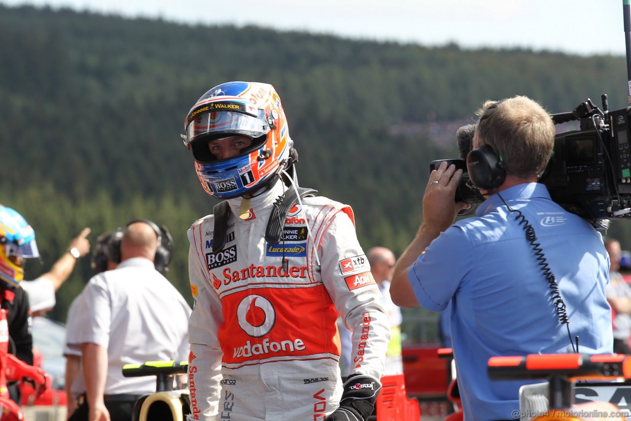 GP BELGIO, 01.09.2012- Qualifiche, Jenson Button (GBR) McLaren Mercedes MP4-27 pole position