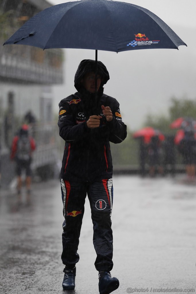 GP BELGIO, 31.08.2012- Prove Libere 1, Sebastian Vettel (GER) Red Bull Racing RB8 