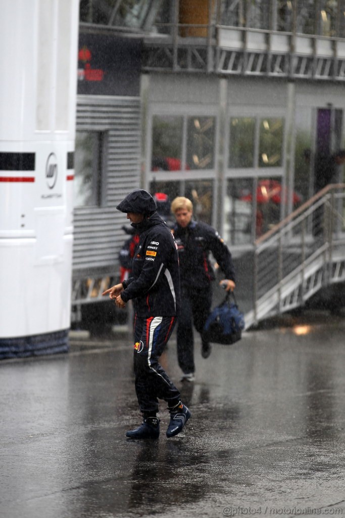 GP BELGIO, 31.08.2012- Prove Libere 1, Sebastian Vettel (GER) Red Bull Racing RB8  during a heavy rain shower