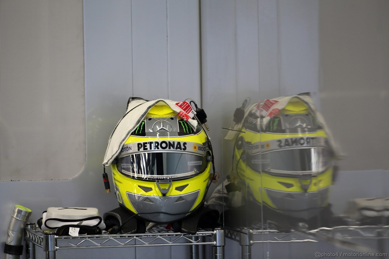 GP BELGIO, 31.08.2012- Prove Libere 1, the helmet of Nico Rosberg (GER) Mercedes AMG F1 W03 