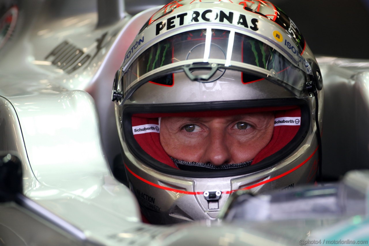 GP BELGIO, 31.08.2012- Prove Libere 1, Michael Schumacher (GER) Mercedes AMG F1 W03 