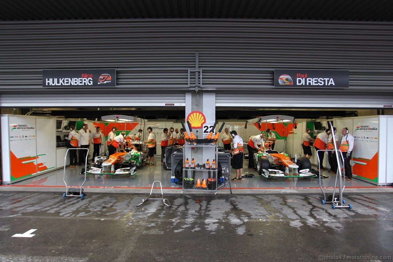 GP BELGIO, 31.08.2012- Prove Libere 1, Nico Hulkenberg (GER) Sahara Force India F1 Team VJM05 e Paul di Resta (GBR) Sahara Force India F1 Team VJM05 