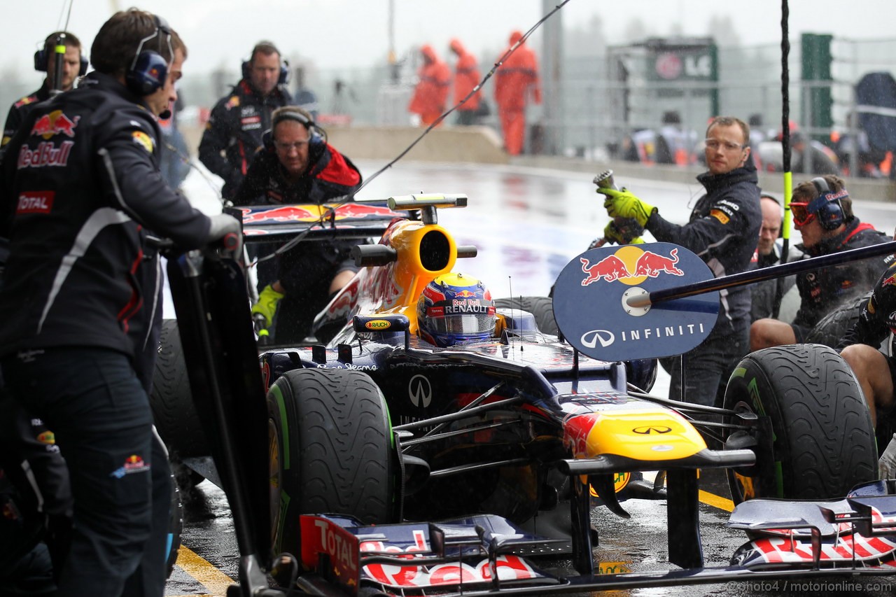 GP BELGIO, 31.08.2012- Prove Libere 1, Mark Webber (AUS) Red Bull Racing RB8 