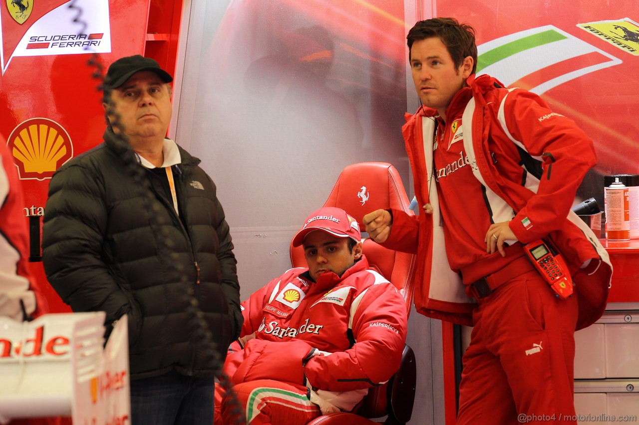 GP BELGIO, 31.08.2012- Prove Libere 1, Felipe Massa (BRA) Ferrari F2012 with his father Luis Antonio Massa (BRA) e Rob Smedley, (GBR), Ferrari, Track Engineer of Felipe Massa (BRA) 