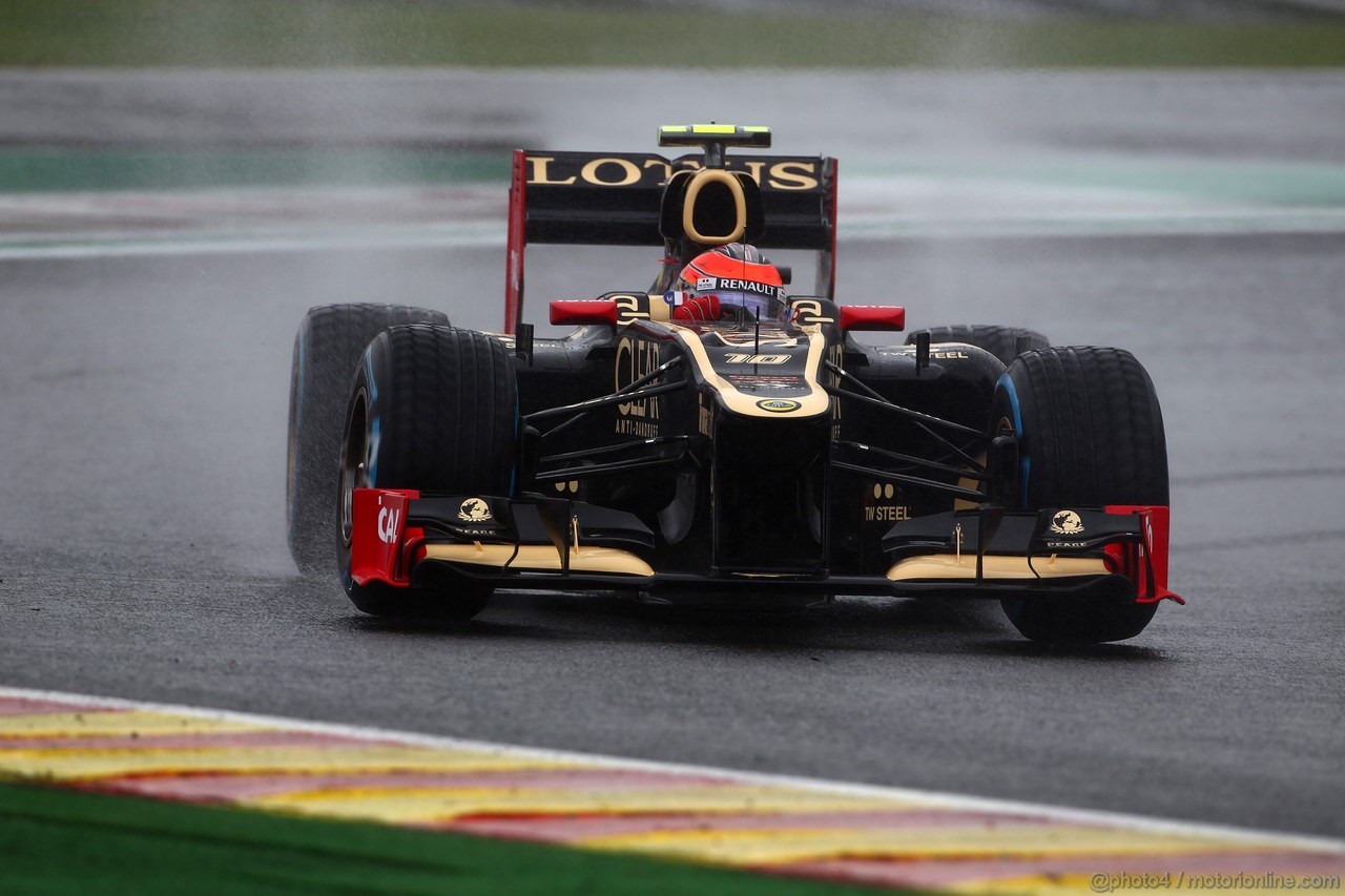 GP BELGIO, 31.08.2012- Prove Libere 1, Romain Grosjean (FRA) Lotus F1 Team E20 