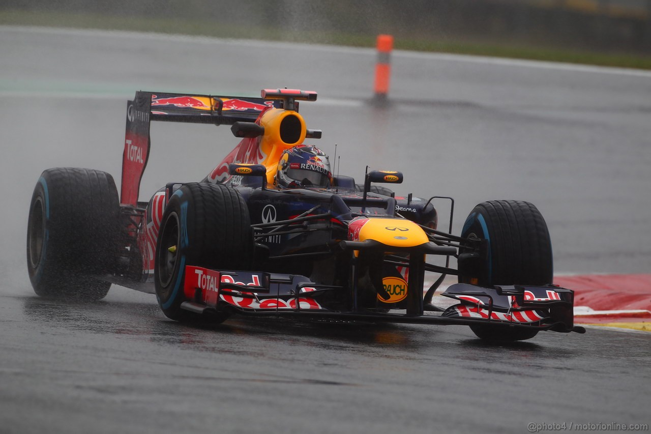 GP BELGIO, 31.08.2012- Prove Libere 1, Sebastian Vettel (GER) Red Bull Racing RB8 