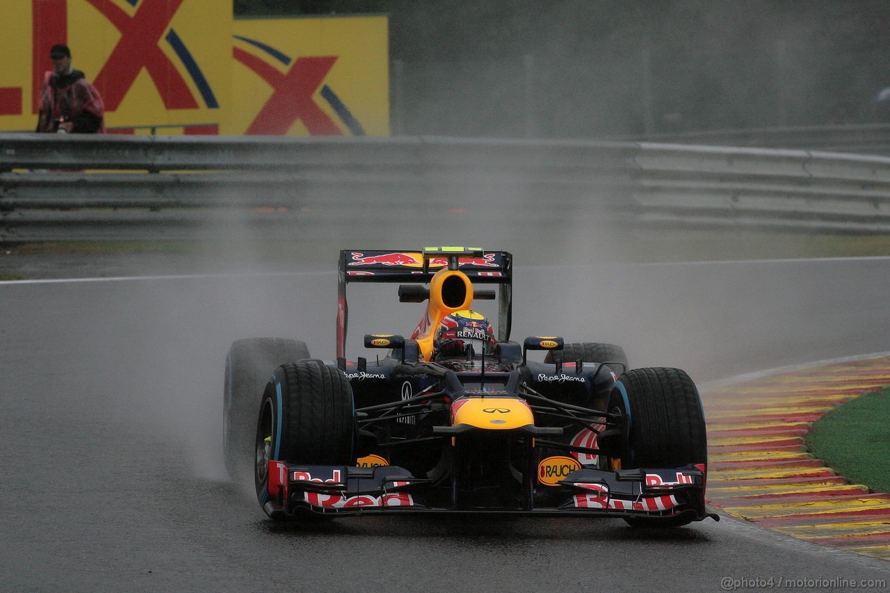 GP BELGIO, 31.08.2012- Prove Libere 1, Mark Webber (AUS) Red Bull Racing RB8 