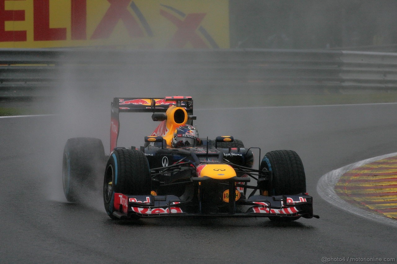 GP BELGIO, 31.08.2012- Prove Libere 1, Sebastian Vettel (GER) Red Bull Racing RB8 