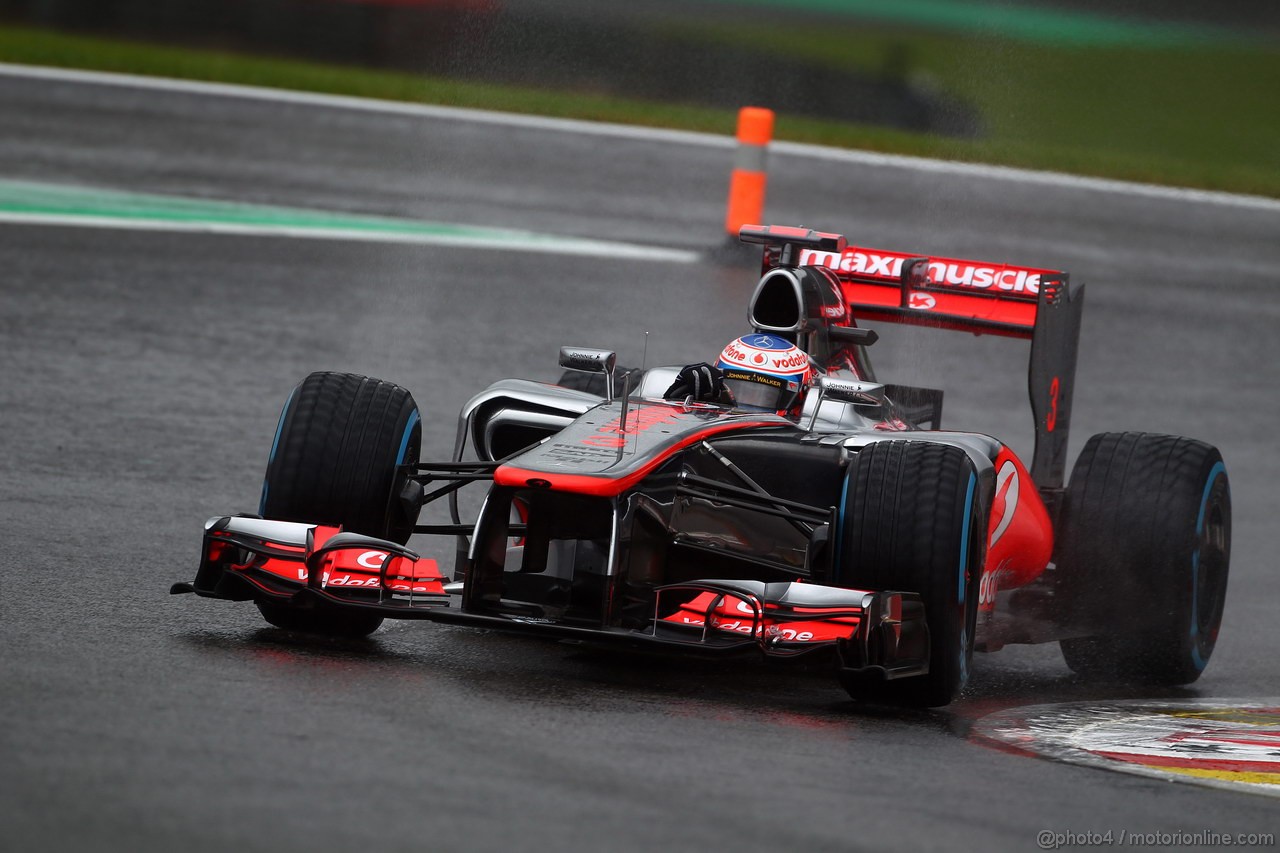GP BELGIO, 31.08.2012- Prove Libere 1, Jenson Button (GBR) McLaren Mercedes MP4-27 