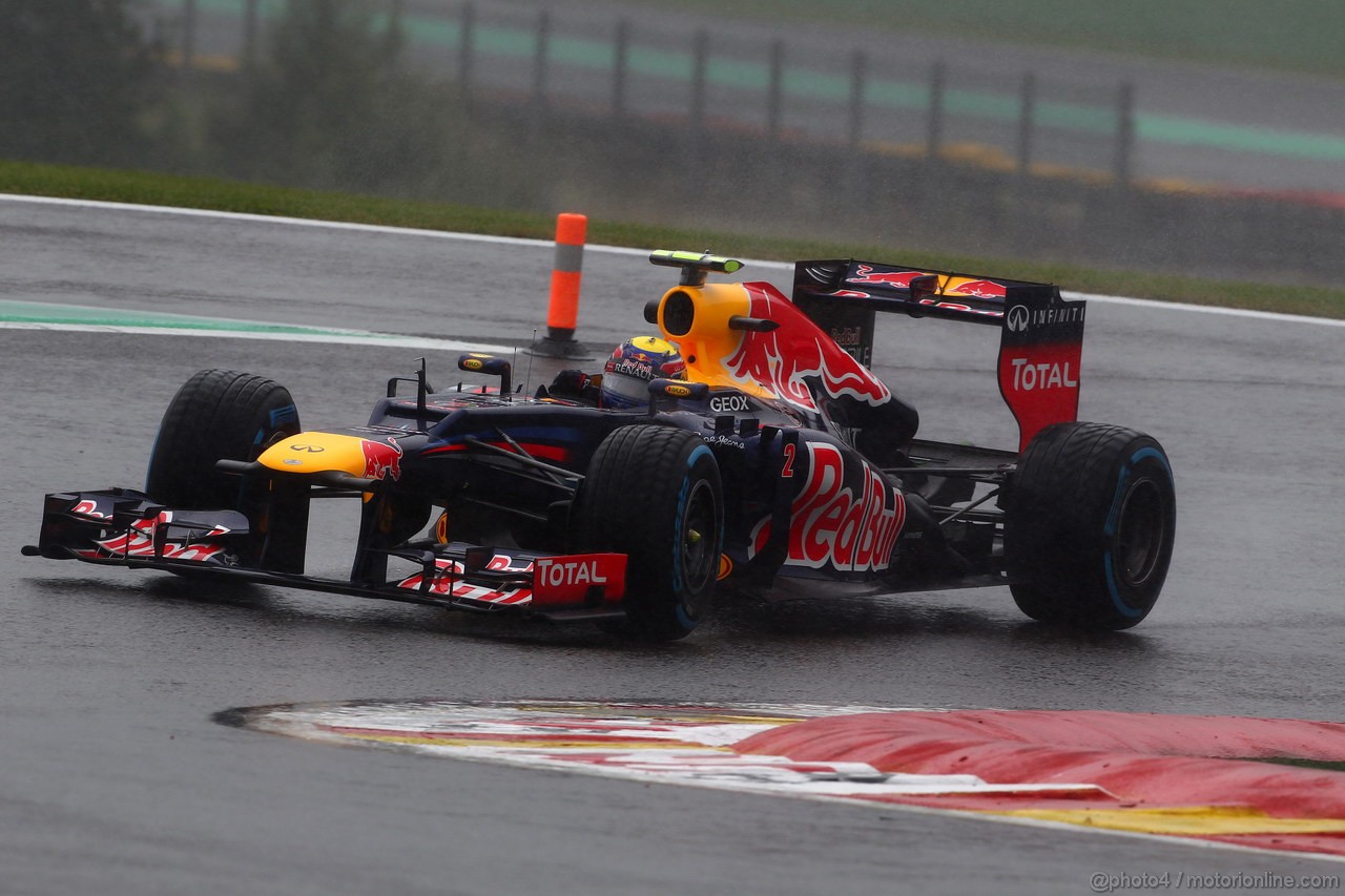 GP BELGIO, 31.08.2012- Prove Libere 1, Mark Webber (AUS) Red Bull Racing RB8 