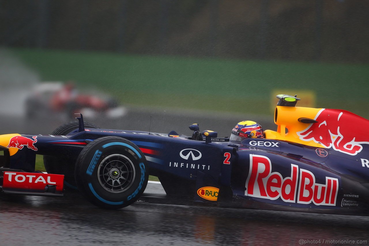 GP BELGIO, 31.08.2012- Prove Libere 1, Mark Webber (AUS) Red Bull Racing RB8 