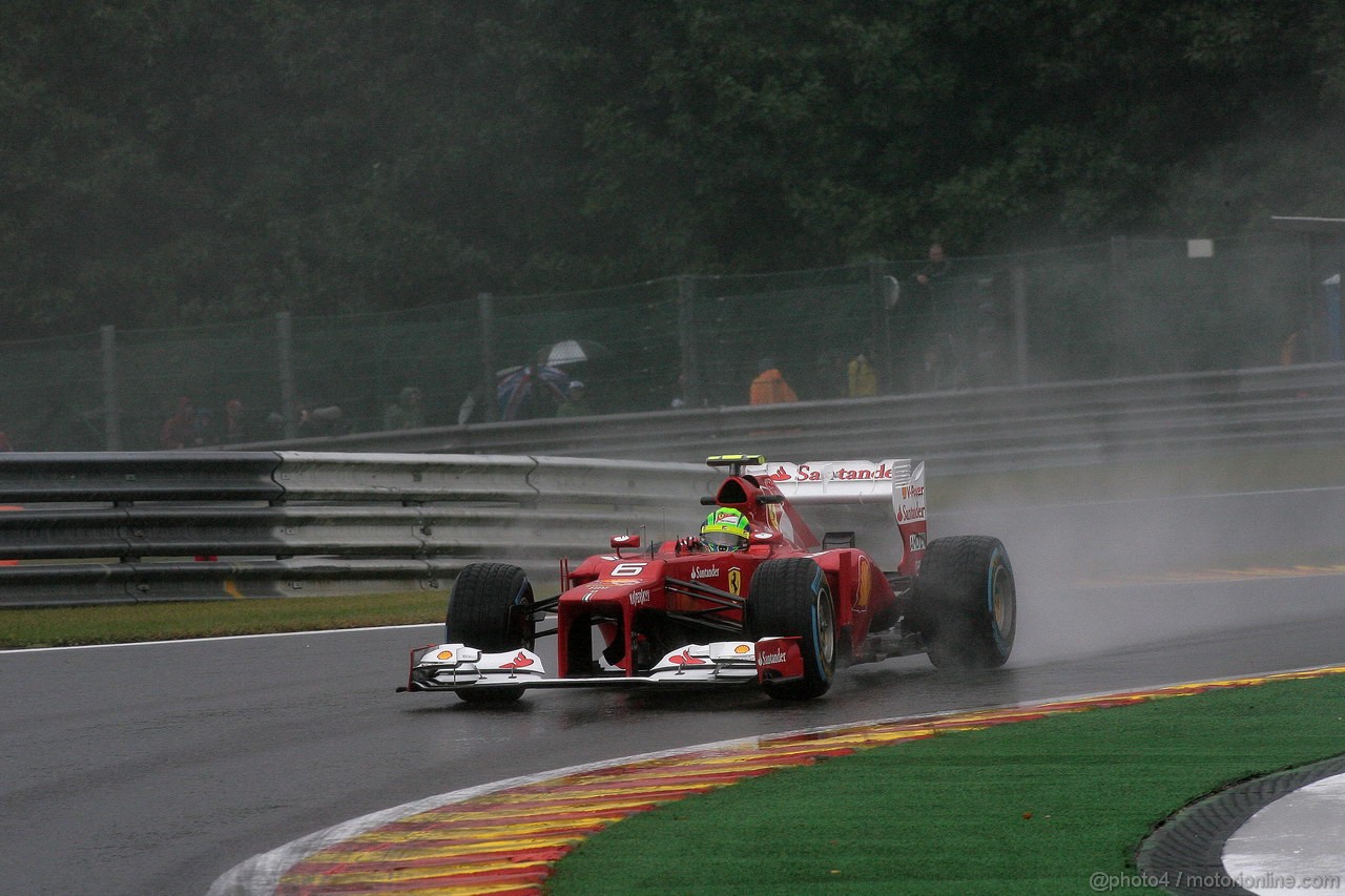 GP BELGIO, 31.08.2012- Prove Libere 1, Felipe Massa (BRA) Ferrari F2012 