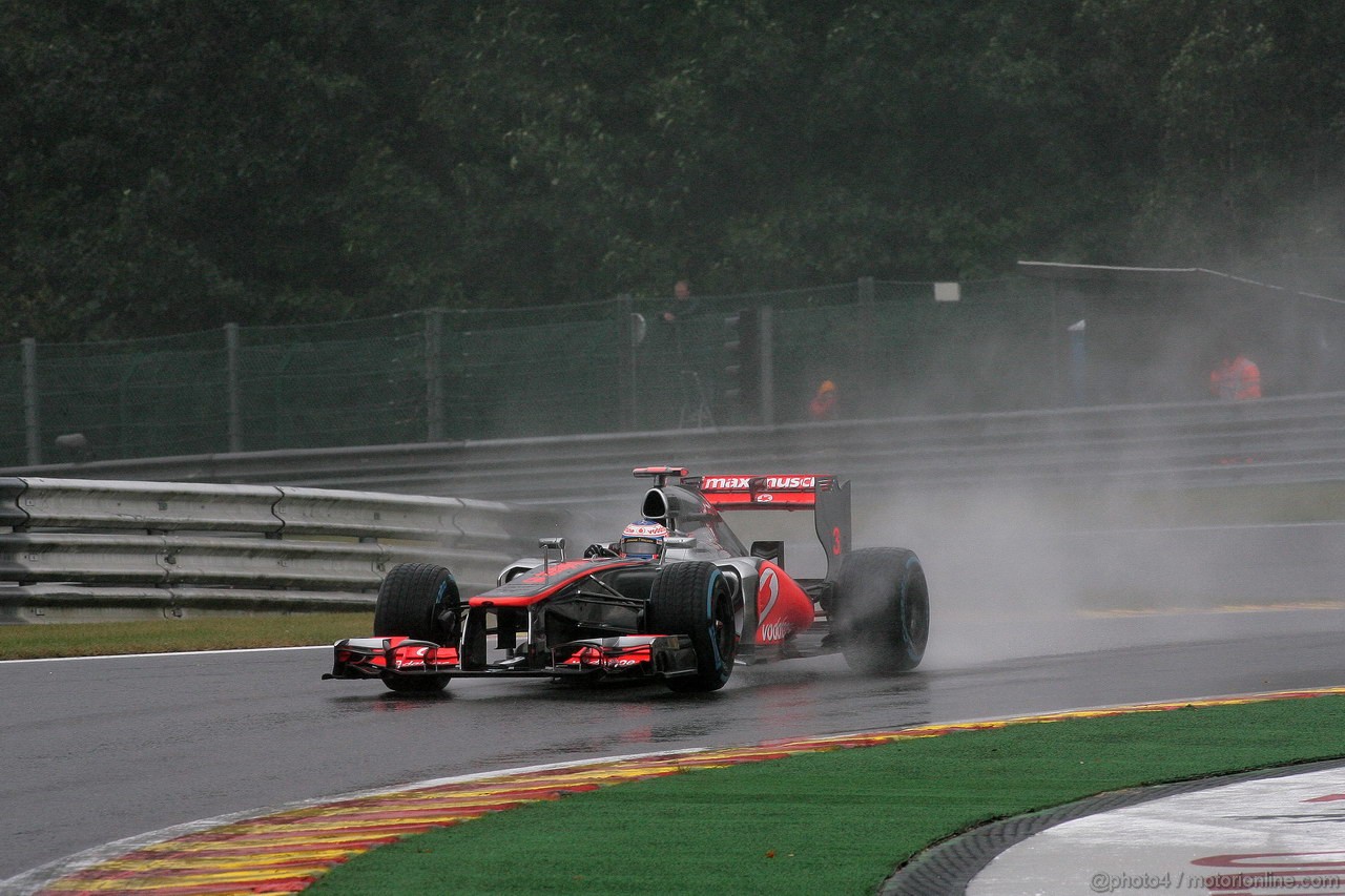 GP BELGIO, 31.08.2012- Prove Libere 1, Jenson Button (GBR) McLaren Mercedes MP4-27 