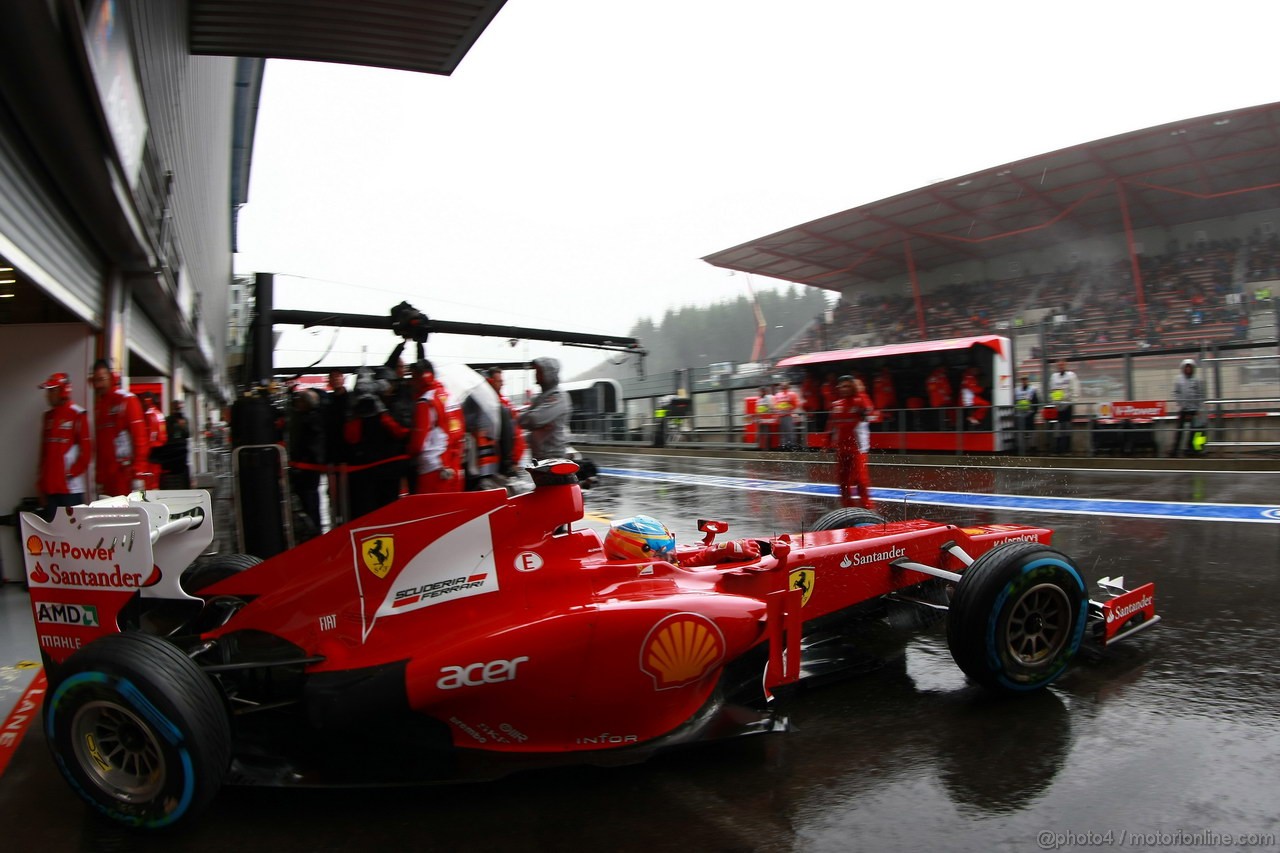 GP BELGIO, 31.08.2012- Prove Libere 1, Fernando Alonso (ESP) Ferrari F2012 