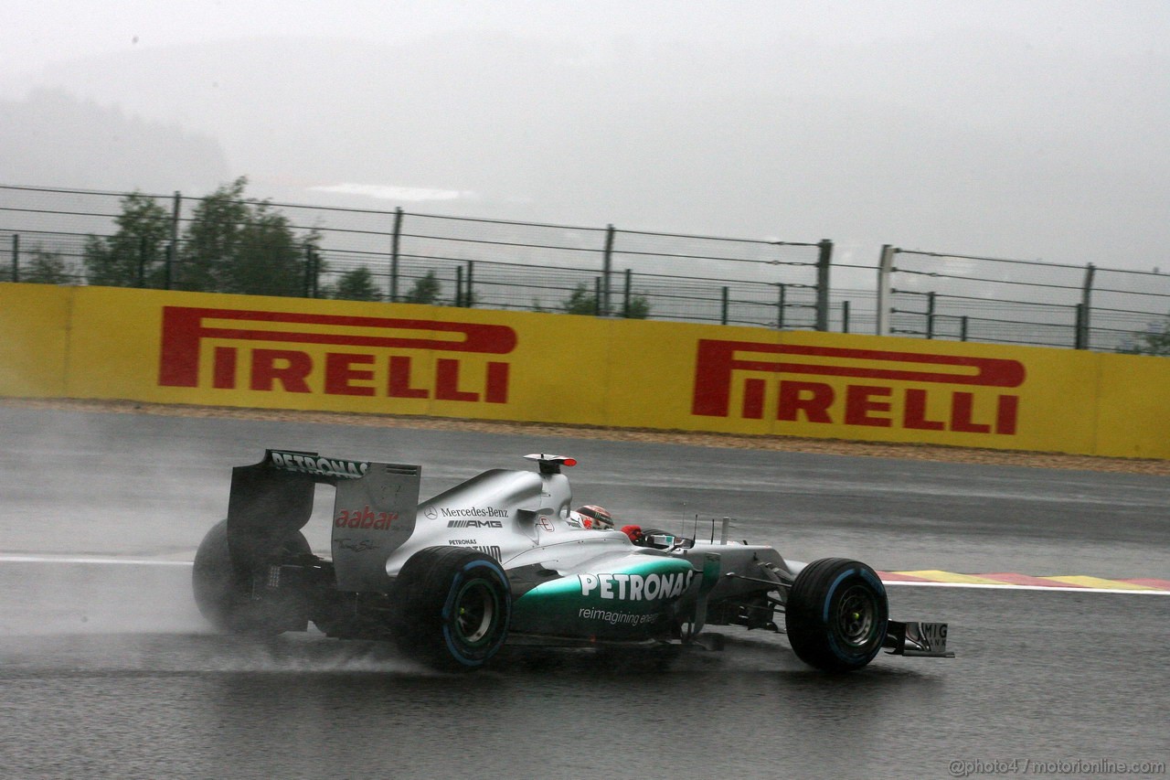 GP BELGIO, 31.08.2012- Prove Libere 1, Michael Schumacher (GER) Mercedes AMG F1 W03 