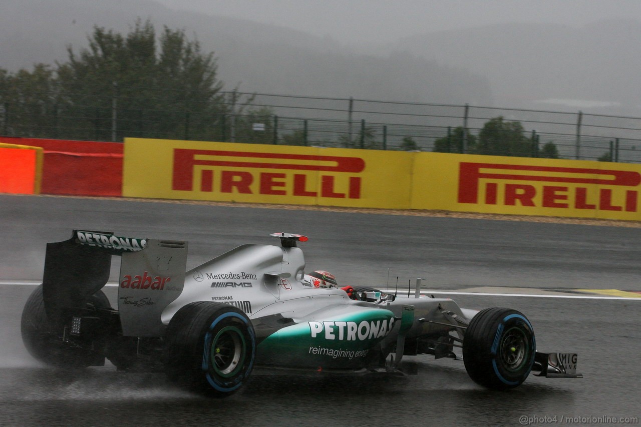 GP BELGIO, 31.08.2012- Prove Libere 1, Michael Schumacher (GER) Mercedes AMG F1 W03 