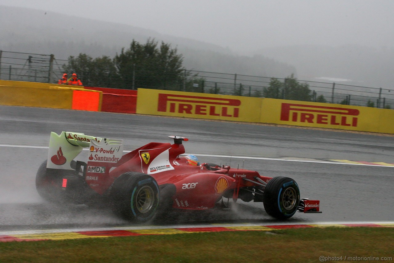 GP BELGIO, 31.08.2012- Prove Libere 1, Fernando Alonso (ESP) Ferrari F2012 