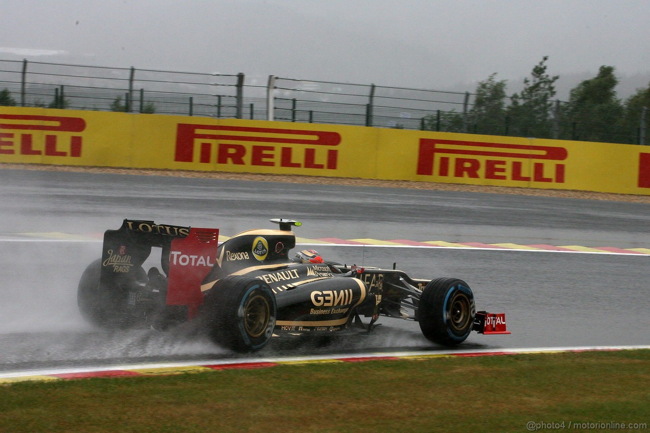 GP BELGIO, 31.08.2012- Prove Libere 1, Romain Grosjean (FRA) Lotus F1 Team E20 