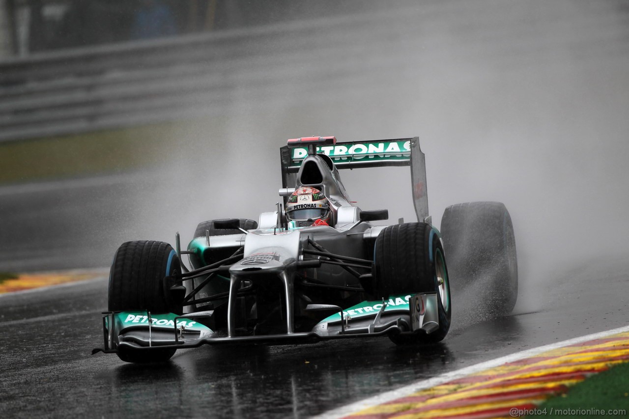 GP BELGIO, 31.08.2012- Prove Libere 2,Michael Schumacher (GER) Mercedes AMG F1 W03 