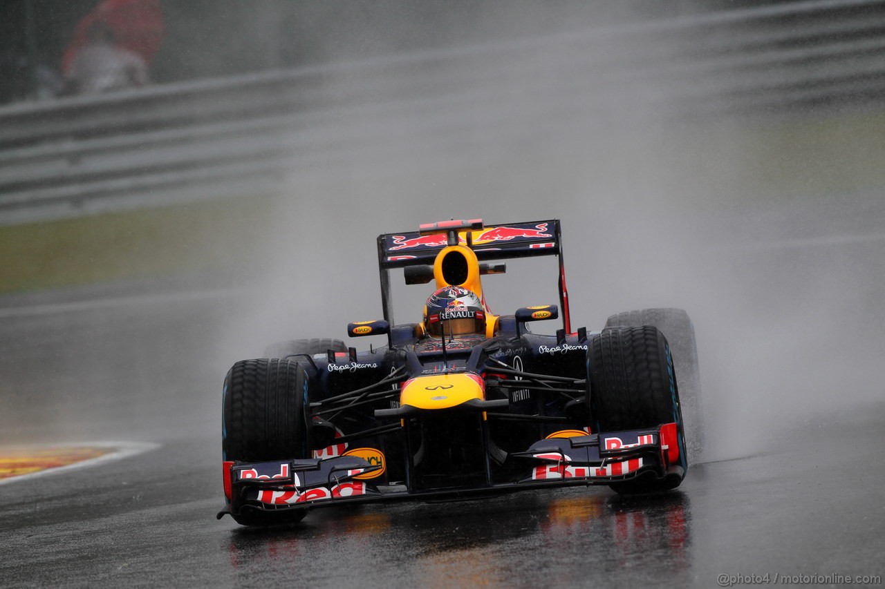 GP BELGIO, 31.08.2012- Prove Libere 2, Sebastian Vettel (GER) Red Bull Racing RB8 