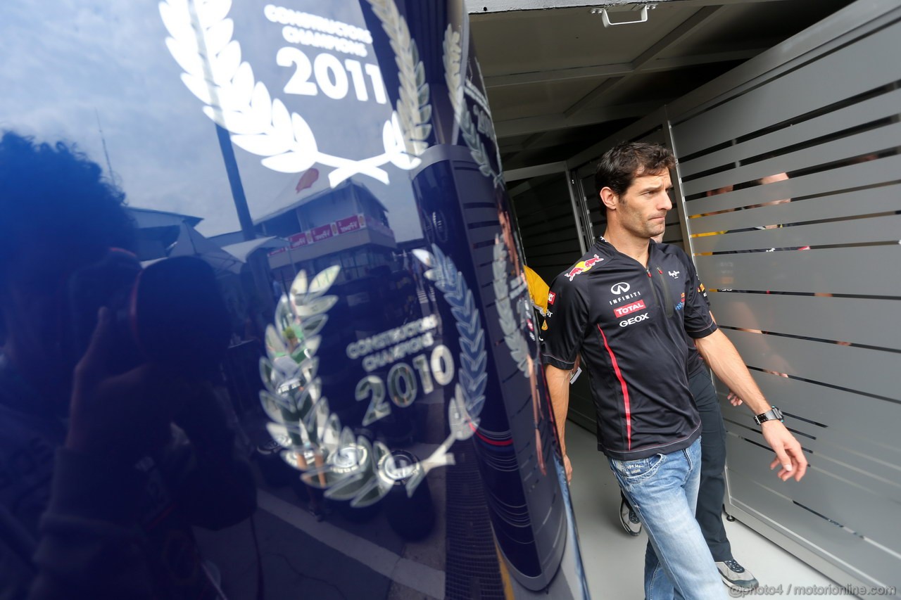 GP BRASILE, 25.11.2012- Mark Webber (AUS) Red Bull Racing RB8 