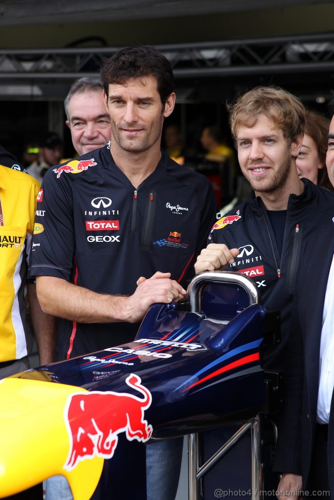 GP BRASILE, 25.11.2012- Mark Webber (AUS) Red Bull Racing RB8 e Sebastian Vettel (GER) Red Bull Racing RB8 