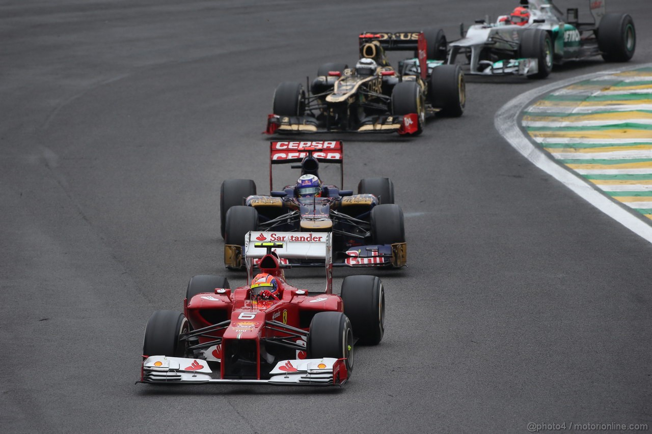GP BRASILE, 25.11.2012- Gara, Felipe Massa (BRA) Ferrari F2012 