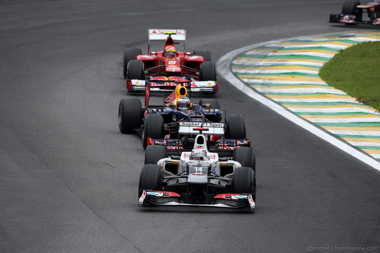 GP BRASILE, 25.11.2012- Gara, Kamui Kobayashi (JAP) Sauber F1 Team C31 
