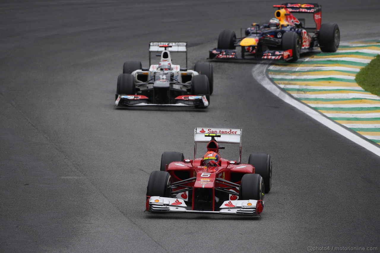 GP BRASILE, 25.11.2012- Gara, Felipe Massa (BRA) Ferrari F2012 
