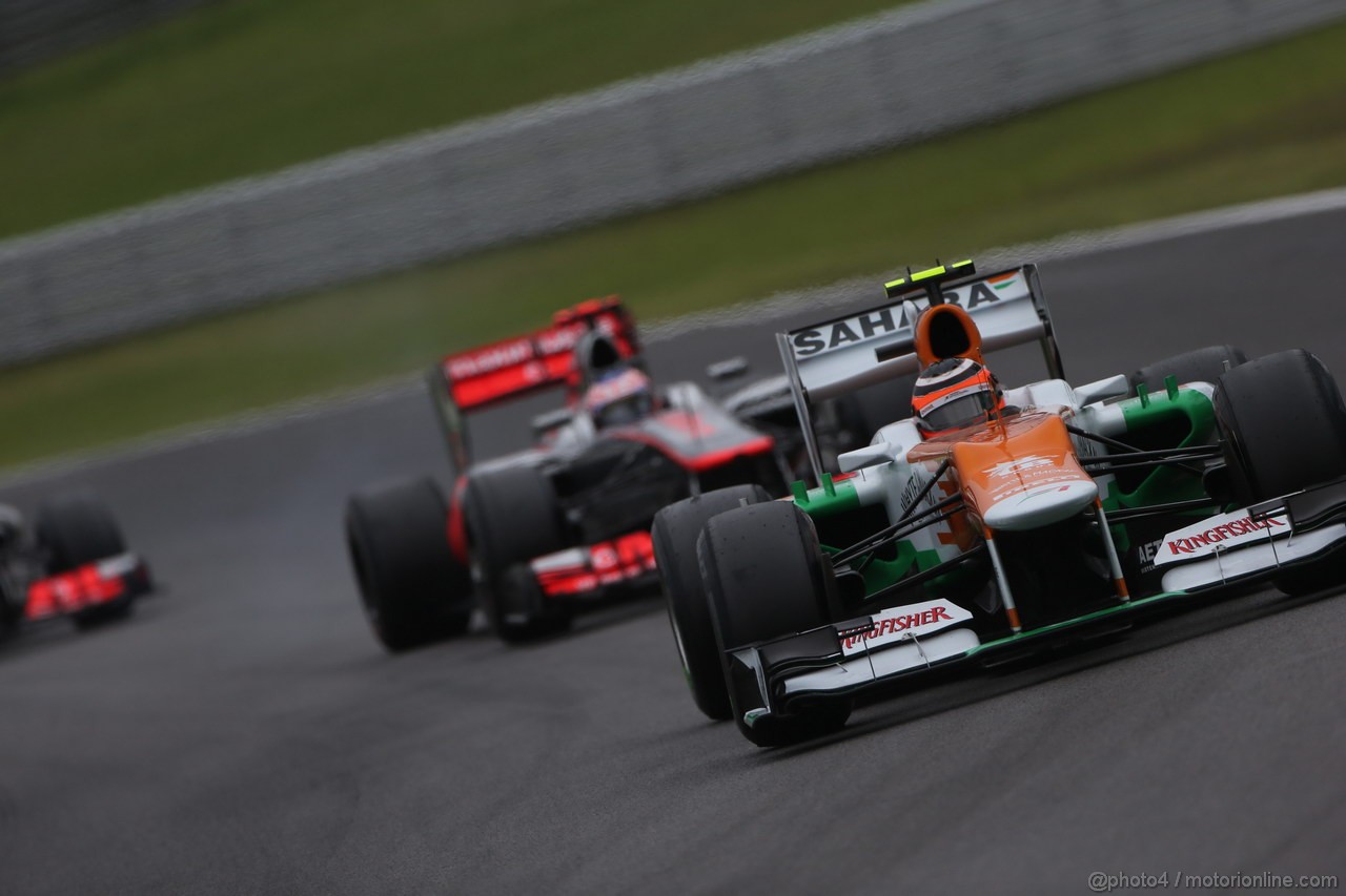 GP BRASILE, 25.11.2012- Gara, Nico Hulkenberg (GER) Sahara Force India F1 Team VJM05 