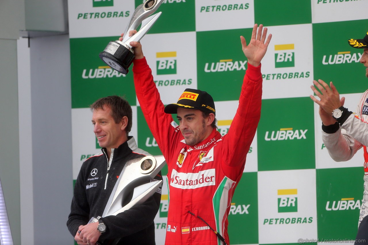 GP BRASILE, 25.11.2012- Gara, secondo Fernando Alonso (ESP) Ferrari F2012 