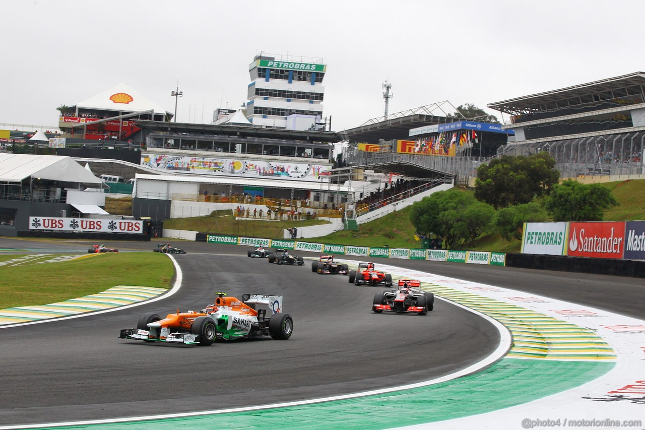 GP BRASILE, 25.11.2012- Gara, Nico Hulkenberg (GER) Sahara Force India F1 Team VJM05 