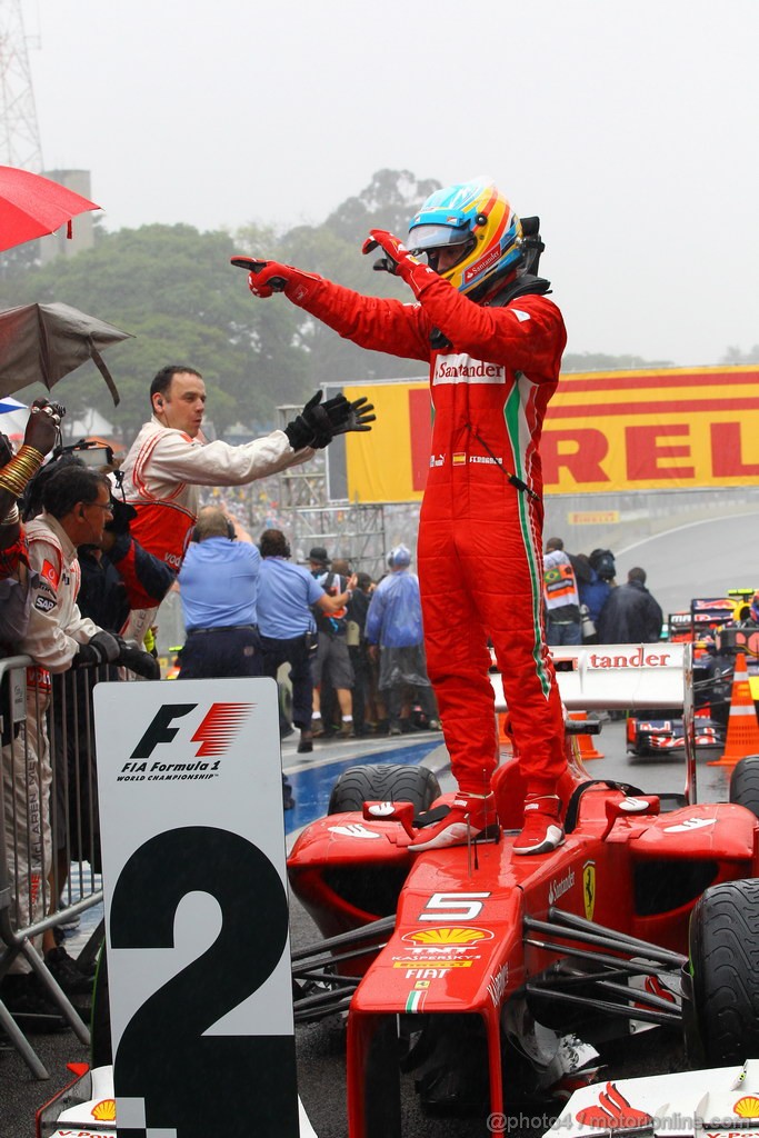 GP BRASILE, 25.11.2012- Gara, secondo Fernando Alonso (ESP) Ferrari F2012