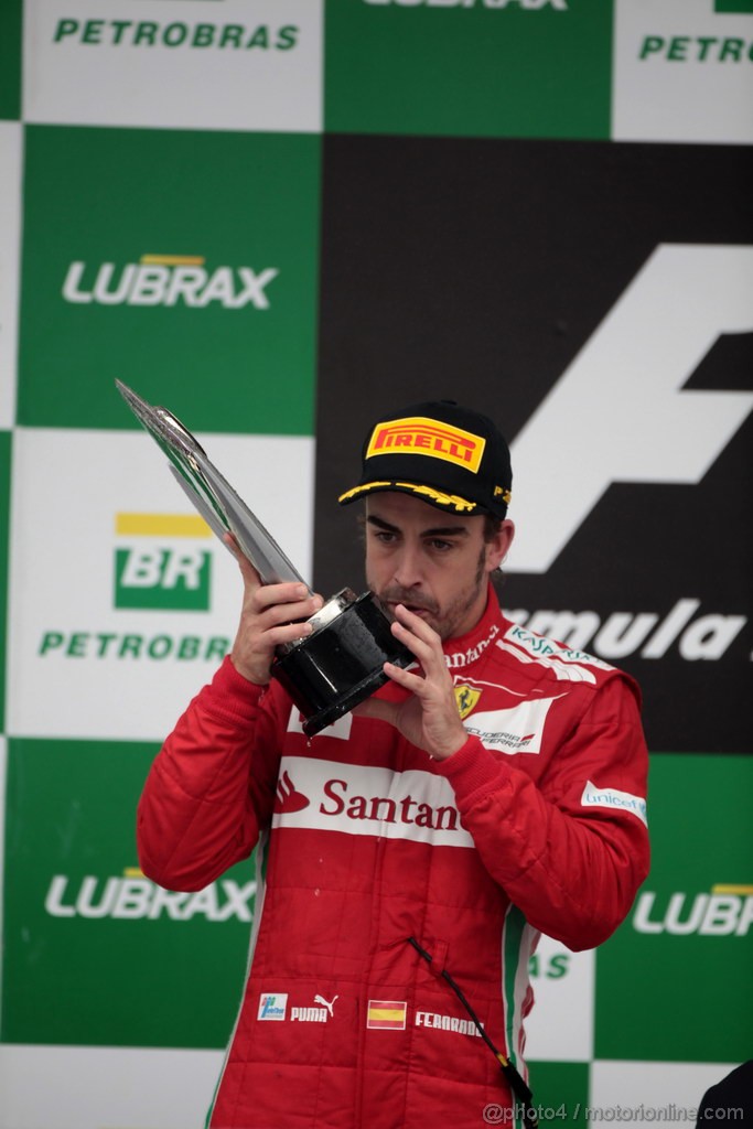 GP BRASILE, 25.11.2012- Gara, secondo Fernando Alonso (ESP) Ferrari F2012