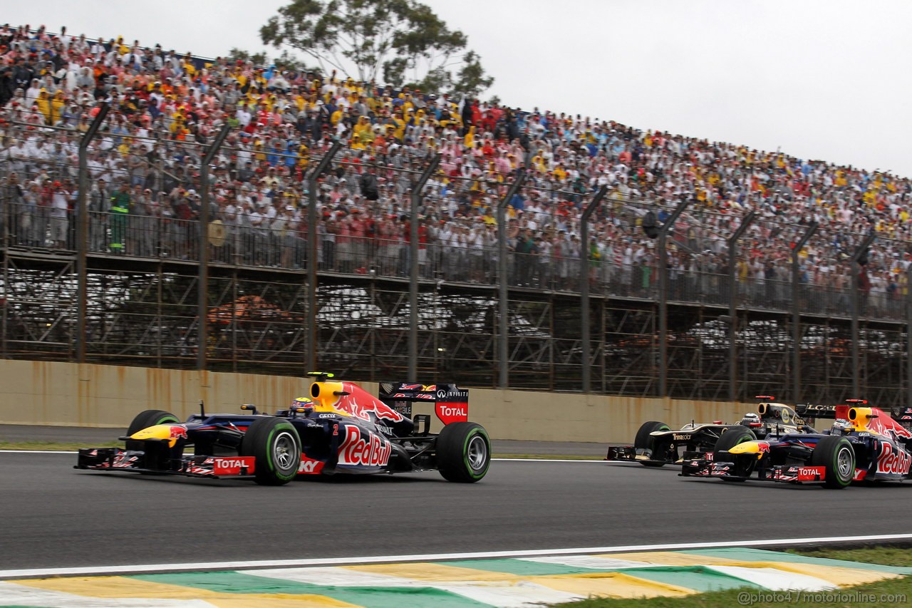 GP BRASILE, 25.11.2012- Gara, Mark Webber (AUS) Red Bull Racing RB8 